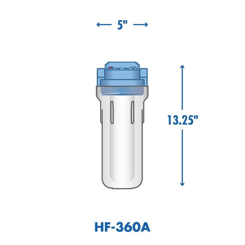 HF-360B Sediment Valve-In-Head Filter - Clear Housing w/P5 Cartridge