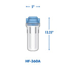 HF-360B Sediment Valve-In-Head Filter - Clear Housing w/P5 Cartridge